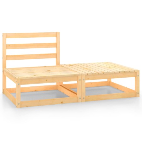 vidaXL Juego de muebles de jardín 2 piezas madera maciza de pino