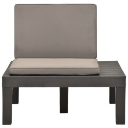 vidaXL Tumbona de jardin con cojín plástico gris antracita