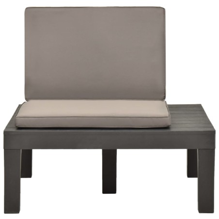 vidaXL Tumbona de jardin con cojín plástico gris antracita