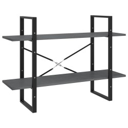 vidaXL Estantería 2 niveles madera maciza de pino gris 100x30x70 cm