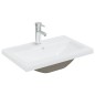 vidaXL Lavabo empotrado con grifo cerámica blanco 61x39x18 cm