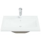 vidaXL Lavabo empotrado con grifo cerámica blanco 61x39x18 cm