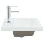 vidaXL Lavabo empotrado con grifo cerámica blanco 61x39x18 cm