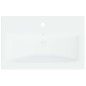 vidaXL Lavabo empotrado con grifo cerámica blanco 61x39x18 cm