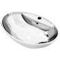 vidaXL Lavabo con rebosadero 58,5x39x21 cm cerámica plateado vidaXL Lavabo con rebosadero 58,5x39x21 cm cerámica plateado