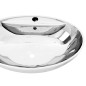 vidaXL Lavabo con rebosadero 58,5x39x21 cm cerámica plateado vidaXL Lavabo con rebosadero 58,5x39x21 cm cerámica plateado