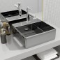 vidaXL Lavabo con rebosadero 41x41x15 cm cerámica plateado vidaXL Lavabo con rebosadero 41x41x15 cm cerámica plateado