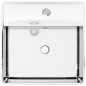 vidaXL Lavabo con rebosadero 41x41x15 cm cerámica plateado vidaXL Lavabo con rebosadero 41x41x15 cm cerámica plateado