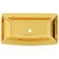 vidaXL Lavabo 71x38x13,5 cm cerámica dorado vidaXL Lavabo 71x38x13,5 cm cerámica dorado
