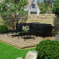 vidaXL Juego de muebles de jardín 6 piezas con cojines PVC negro vidaXL Juego de muebles de jardín 6 piezas con cojines PVC negro
