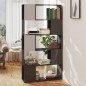 vidaXL Librería separador madera contrachapada gris brillo 80x24x155cm vidaXL Librería separador madera contrachapada gris brillo 80x24x155cm