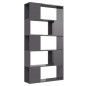 vidaXL Librería separador madera contrachapada gris brillo 80x24x155cm vidaXL Librería separador madera contrachapada gris brillo 80x24x155cm