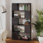 vidaXL Librería separador madera contrachapada gris brillo 80x24x155cm vidaXL Librería separador madera contrachapada gris brillo 80x24x155cm