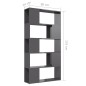 vidaXL Librería separador madera contrachapada gris brillo 80x24x155cm vidaXL Librería separador madera contrachapada gris brillo 80x24x155cm