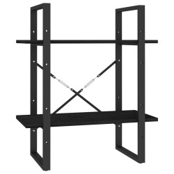 vidaXL Estantería 2 niveles madera maciza de pino negra 60x30x70 cm