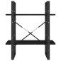 vidaXL Estantería 2 niveles madera maciza de pino negra 60x30x70 cm