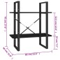 vidaXL Estantería 2 niveles madera maciza de pino negra 60x30x70 cm