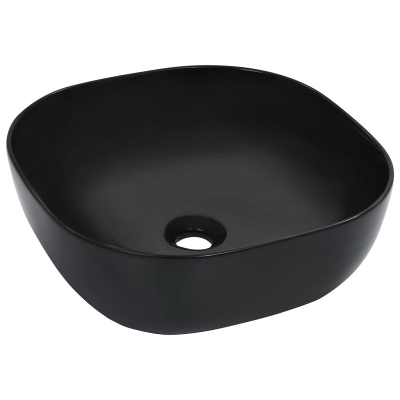 vidaXL Lavabo 42,5x42,5x14,5 cm cerámica negro vidaXL Lavabo 42,5x42,5x14,5 cm cerámica negro