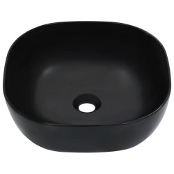 vidaXL Lavabo 42,5x42,5x14,5 cm cerámica negro