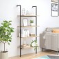 vidaXL Estantería inclinada 4 baldas marrón claro negro 64x35x152,5 cm vidaXL Estantería inclinada 4 baldas marrón claro negro 64x35x152,5 cm