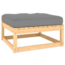 vidaXL Taburetes de jardín con cojines madera maciza de pino