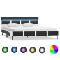 vidaXL Estructura de cama con LED de cuero sintético gris 140x200 cm vidaXL Estructura de cama con LED de cuero sintético gris 140x200 cm