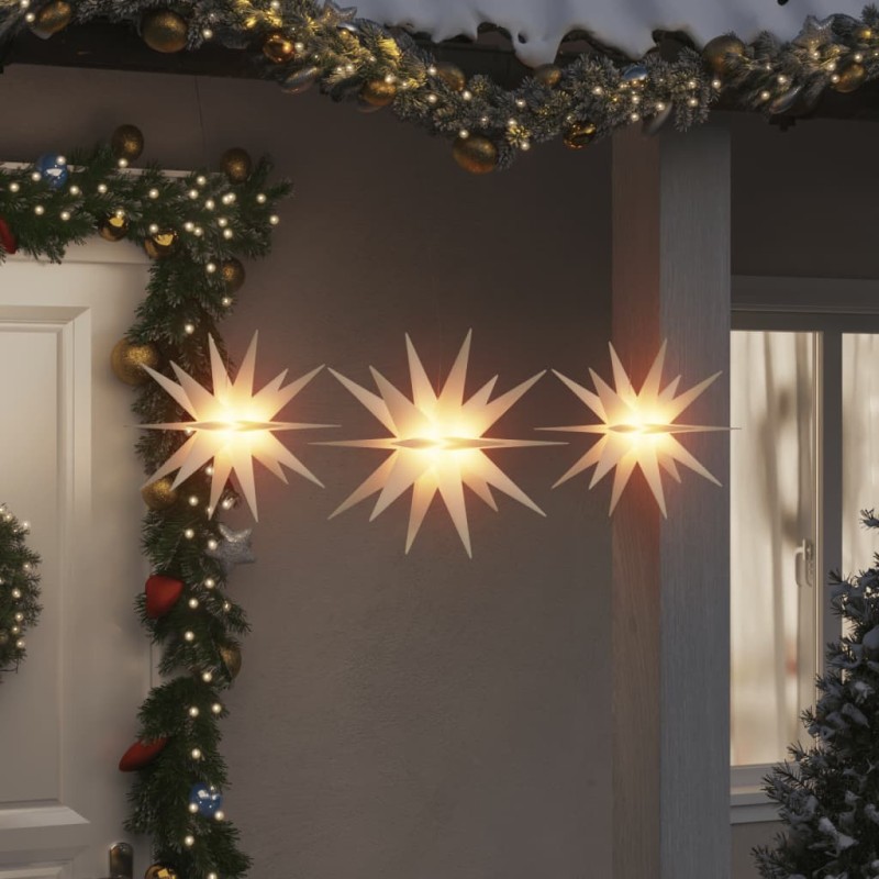 vidaXL Lámparas de Navidad LED plegables 3 unidades blanco vidaXL Lámparas de Navidad LED plegables 3 unidades blanco