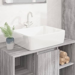 vidaXL Lavabo rectangular de cerámica blanco 48x37x13 cm