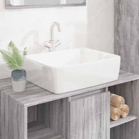 vidaXL Lavabo rectangular de cerámica blanco 48x37x13 cm