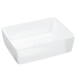 vidaXL Lavabo rectangular de cerámica blanco 48x37x13 cm