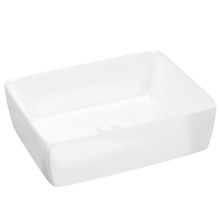 vidaXL Lavabo rectangular de cerámica blanco 48x37x13 cm