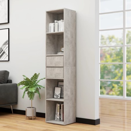 vidaXL Estantería madera contrachapada gris hormigón 36x30x171 cm