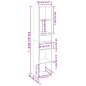 vidaXL Estantería madera contrachapada gris hormigón 36x30x171 cm