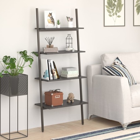 vidaXL Estantería inclinada de 4 baldas negro 64x34x150,5 cm