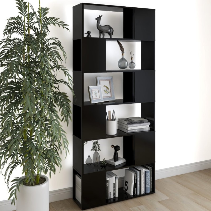 vidaXL Librería separador madera contrachapada negro 80x24x186 cm vidaXL Librería separador madera contrachapada negro 80x24x186 cm
