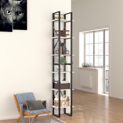 vidaXL Estantería 6 niveles madera contrachapada blanco 40x30x210 cm