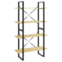 vidaXL Estantería de 4 niveles madera maciza de pino 80x30x140 cm