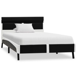 vidaXL Estructura de cama con LED cuero sintético negro 90x200 cm