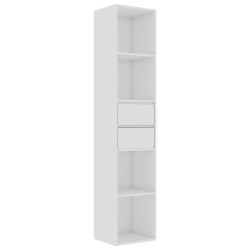 vidaXL Estantería de madera de ingeniería blanco brillo 36x30x171 cm