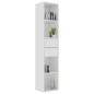 vidaXL Estantería de madera de ingeniería blanco brillo 36x30x171 cm vidaXL Estantería de madera de ingeniería blanco brillo 36x30x171 cm