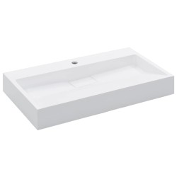 vidaXL Lavabo 80x46x11 cm resina mineral/mármol blanco