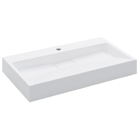 vidaXL Lavabo 80x46x11 cm resina mineral/mármol blanco