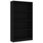 vidaXL Estantería de 4 niveles madera contrachapada negra 80x24x142 cm vidaXL Estantería de 4 niveles madera contrachapada negra 80x24x142 cm