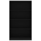 vidaXL Estantería de 4 niveles madera contrachapada negra 80x24x142 cm vidaXL Estantería de 4 niveles madera contrachapada negra 80x24x142 cm