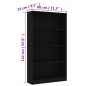 vidaXL Estantería de 4 niveles madera contrachapada negra 80x24x142 cm vidaXL Estantería de 4 niveles madera contrachapada negra 80x24x142 cm