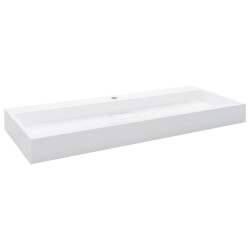 vidaXL Lavabo 120x46x11 cm resina mineral/mármol blanco