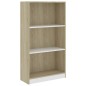 vidaXL Estantería 3 niveles contrachapada blanca y Sonoma 60x24x109cm vidaXL Estantería 3 niveles contrachapada blanca y Sonoma 60x24x109cm