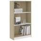 vidaXL Estantería 3 niveles contrachapada blanca y Sonoma 60x24x109cm vidaXL Estantería 3 niveles contrachapada blanca y Sonoma 60x24x109cm