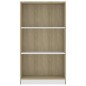 vidaXL Estantería 3 niveles contrachapada blanca y Sonoma 60x24x109cm vidaXL Estantería 3 niveles contrachapada blanca y Sonoma 60x24x109cm