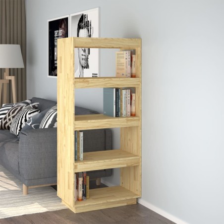 vidaXL Estantería/divisor de espacios madera maciza pino 60x35x135 cm